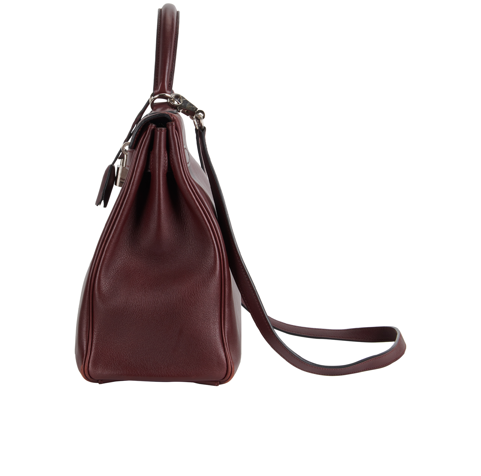 Kelly 32 In Swift Bordeaux, &pound;8,000, Handbags, Burgundy, Leather, Bottom view